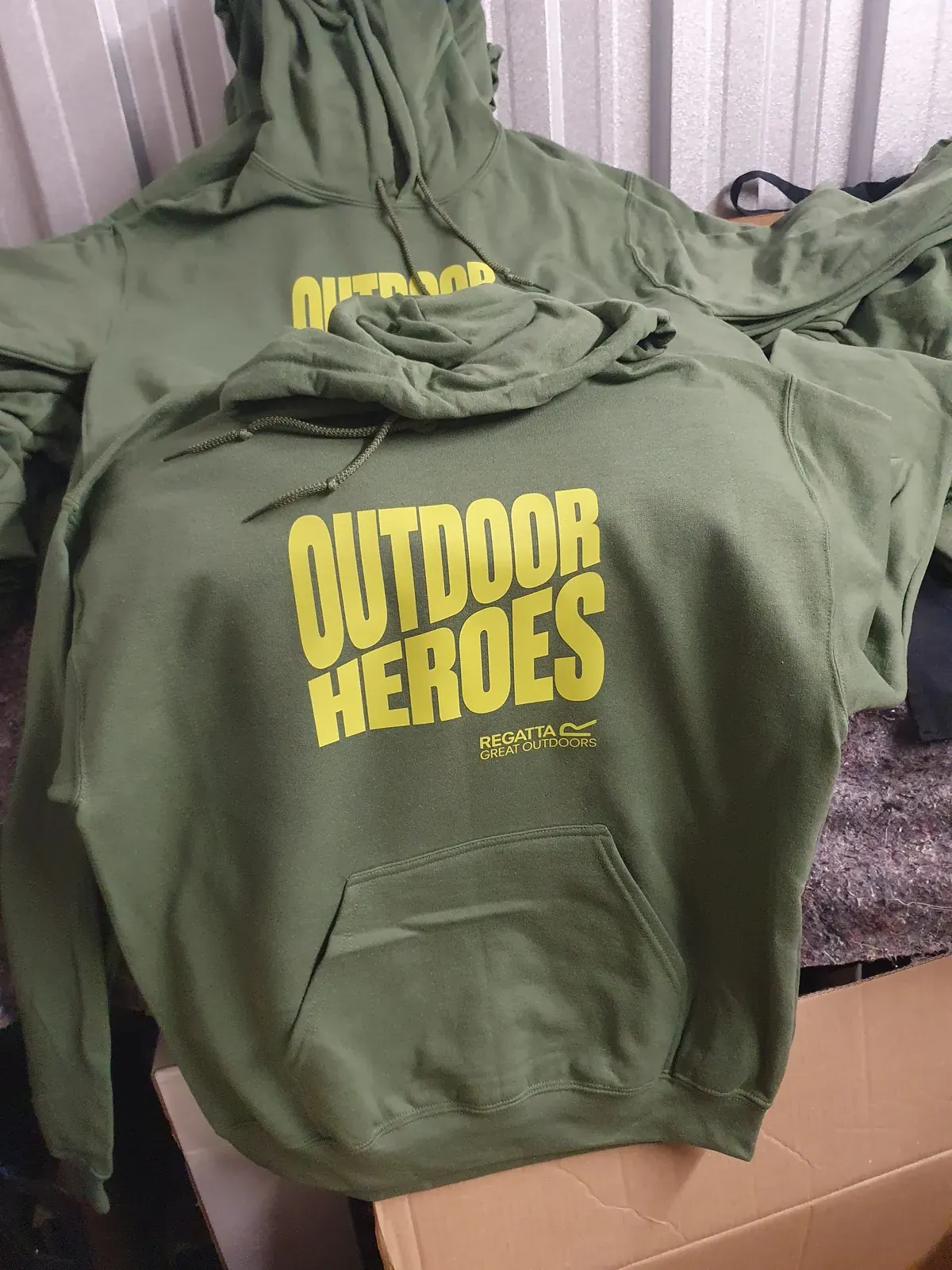 Hoodie with bold yellow heat applied vinyl graphics produced by BPM Print Manchester